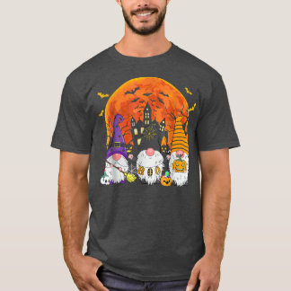 Three Gnomes Witch Halloween Pumpkin Autumn Spooky T-Shirt