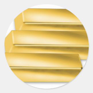 three-golden-gold bars.jpg classic round sticker