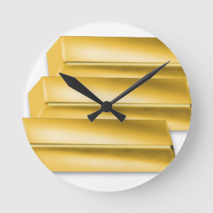 three-golden-gold bars.jpg round clock