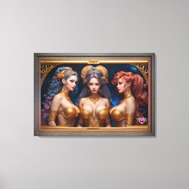 Three Graces Of Greek Mythology by Xzendor7 Canvas Print (Front)