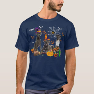 Three Great Dane Dogs Witch Halloween Mummy Scary T-Shirt