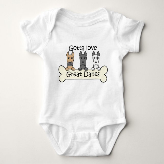 Three Great Danes Baby Bodysuit (Front)