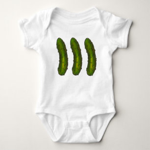Three Green Dills Kosher Dill Pickle Pickles Food Baby Bodysuit