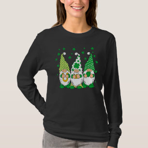 Three Green Irish Gnomes Shamrock Clover St Patric T-Shirt