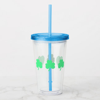 Three Green Shamrock Trinity Acrylic Tumbler