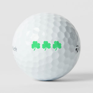 Three Green Shamrock Trinity Golf Balls