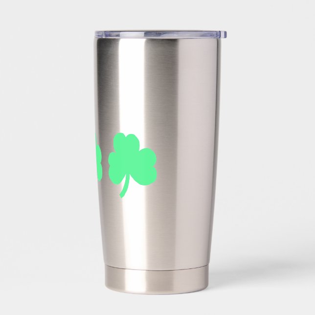 Three Green Shamrock Trinity Insulated Tumbler (Left)