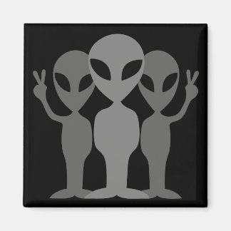 Three Grey Space Aliens Magnet