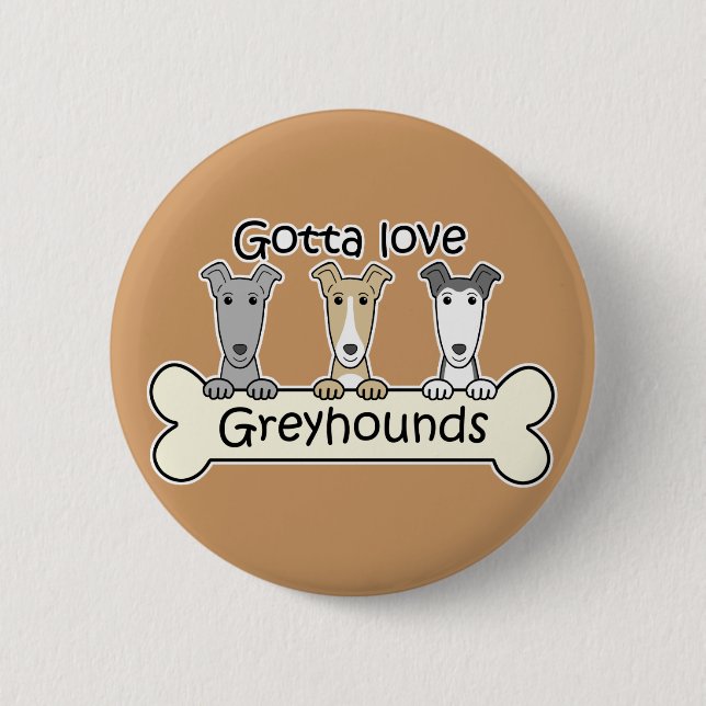 Three Greyhounds 6 Cm Round Badge (Front)