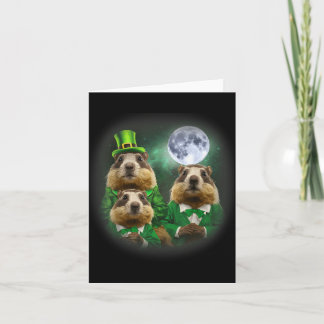 Three Groundhog Moon 3 Groundhog Day Head St Patri Card