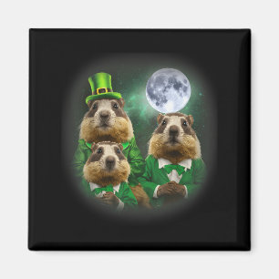 Three Groundhog Moon 3 Groundhog Day Head St Patri Magnet