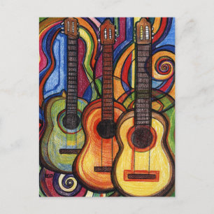 Three Guitars Postcard
