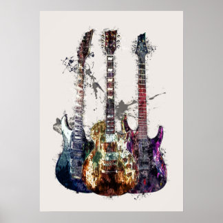 Three Guitars Poster