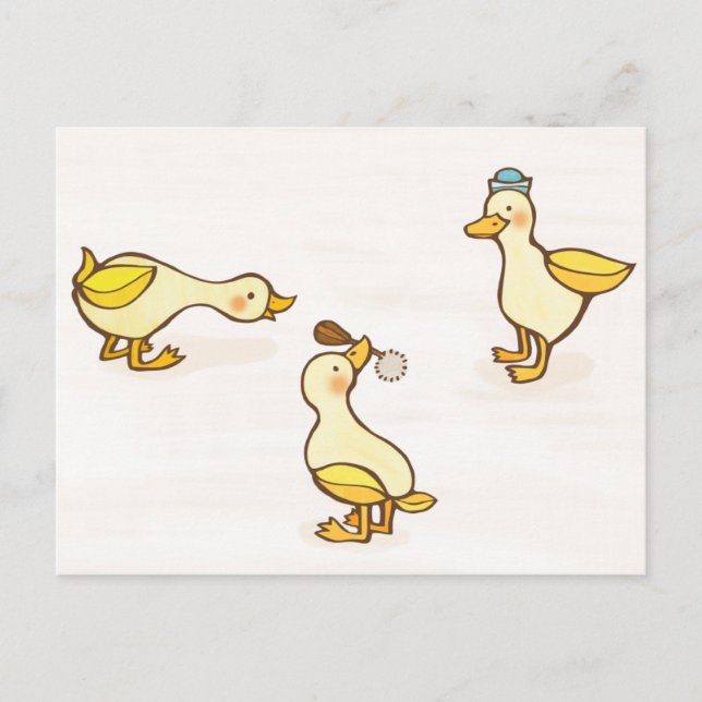 Three Happy Ducks Postcard (Front)