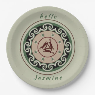 Three hares sharing three ears with interlocking  paper plate