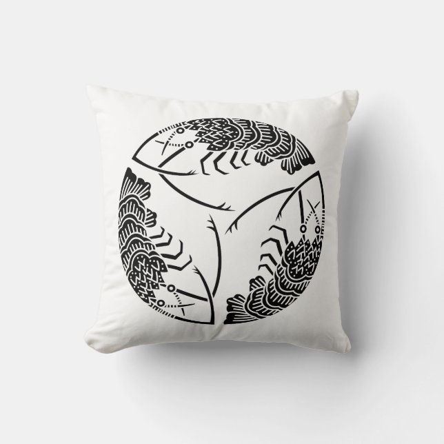 Three head-to tail spiny lobsters cushion (Front)