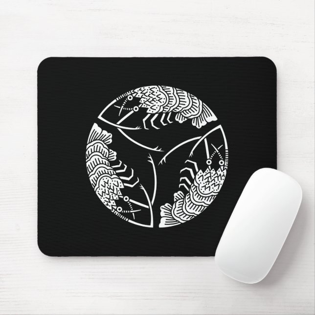 Three head-to tail spiny lobsters Mouse Pads (With Mouse)