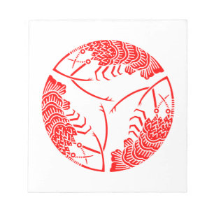 Three head-to tail spiny lobsters notepad