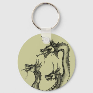 Three Headed Hydra Design Key Ring