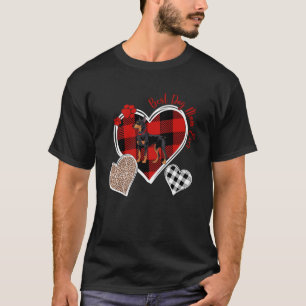 Three Heart Buffalo and Leopard Plaid For Best Dob T-Shirt