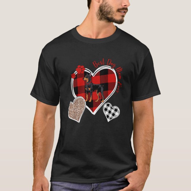 Three Heart Buffalo and Leopard Plaid For Best Dob T-Shirt (Front)