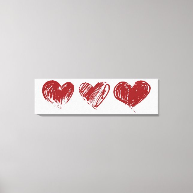 Three Hearts Canvas Print (Front)