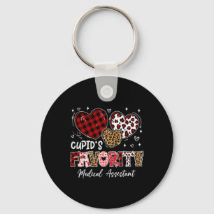 Three Hearts Cupid's Favorite Medical Istant Valen Key Ring