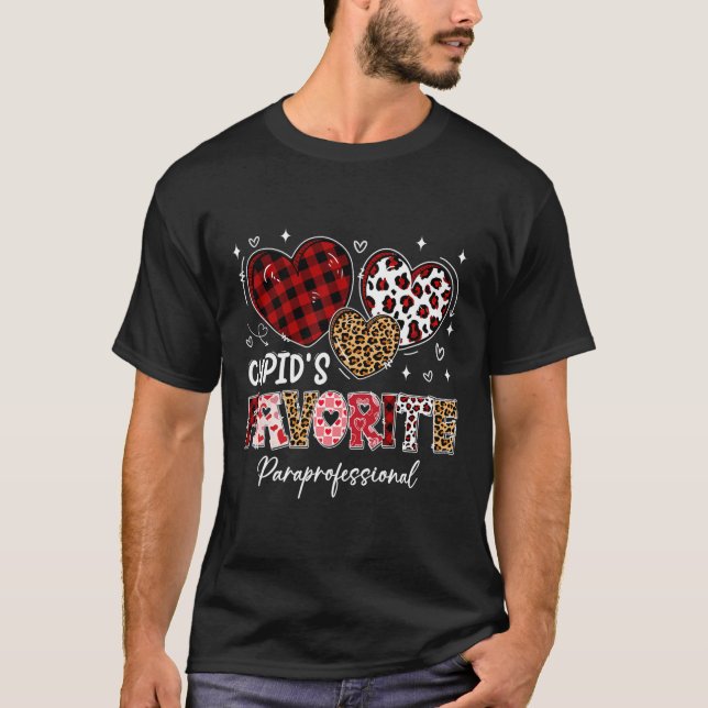 Three Hearts Cupid's Favorite Paraprofessional Val T-Shirt (Front)