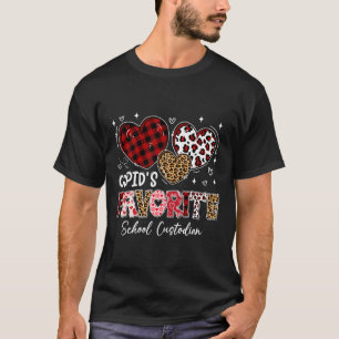 Three Hearts Cupid's Favorite School Custodian Val T-Shirt