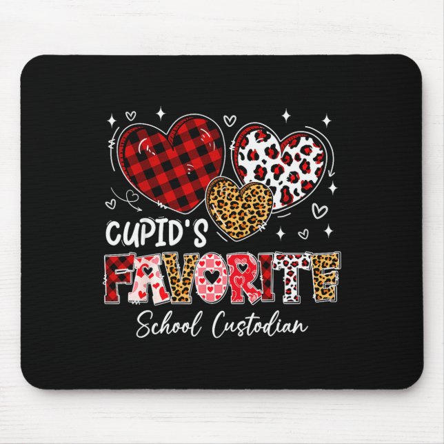 Three Hearts Cupids Favorite School Custodian Vale Mouse Pad (Front)