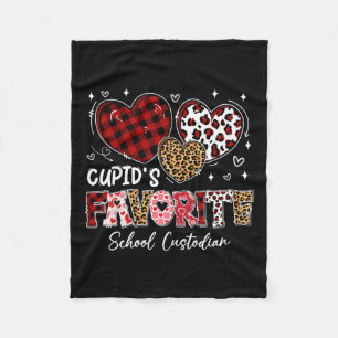 Three Hearts Cupid's Favourite School Custodian Va Fleece Blanket