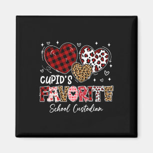 Three Hearts Cupid's Favourite School Custodian Va Magnet