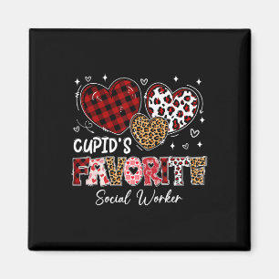 Three Hearts Cupid's Favourite Social Worker Valen Magnet