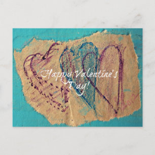 Three Hearts Happy Valentine's Day Postcard
