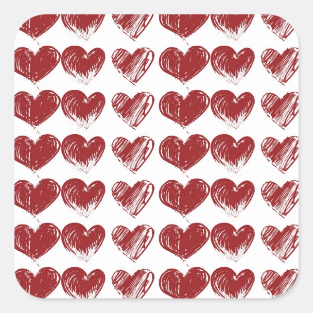 Three Hearts Square Sticker (Front)