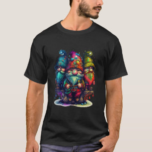 Three Hippie Gnomes Peace Gnome Funny Gnome Desisg T-Shirt