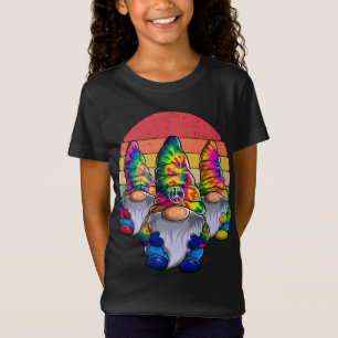 Three Hippie Gnomes, Peace Gnome, Funny Retro Tie T-Shirt
