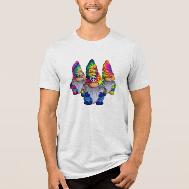 Three Hippie Gnomes  Tri-Blend Shirt (Front)