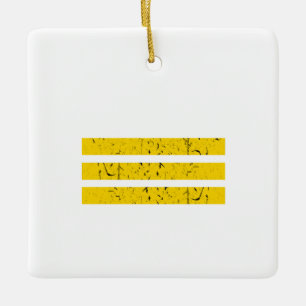 Three Horizontal Stripes   Vintage Yin-Yang Symbol Ceramic Ornament