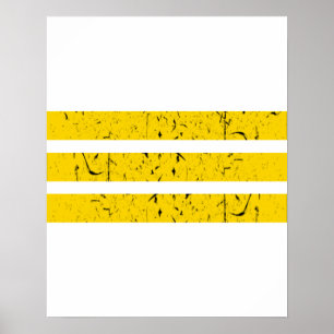 Three Horizontal Stripes   Vintage Yin-Yang Symbol Poster