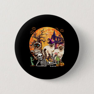 Three Horror Siamese Cats Cosplay Witch Halloween 6 Cm Round Badge