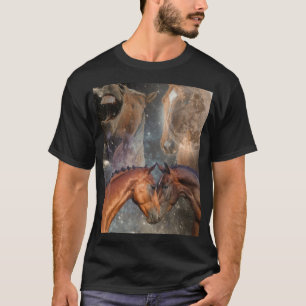 Three Horse Moon Lover Funny Obsessed 90s Retro No T-Shirt