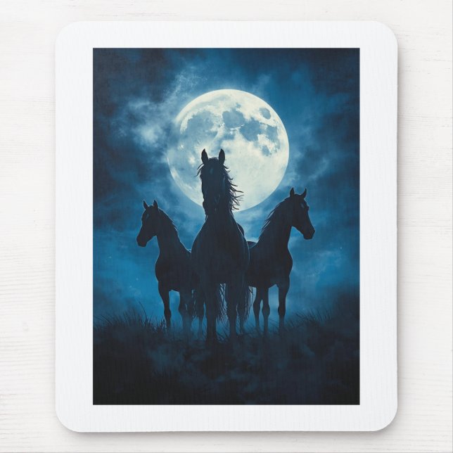 Three Horse Moon Mouse Pad (Front)