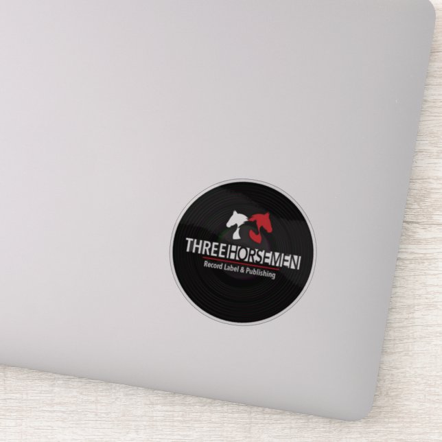 Three horsemen records transparent sticker (Detail)