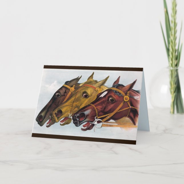 three horses greeting card (Front)