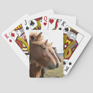 Three horses in a row Playing Cards