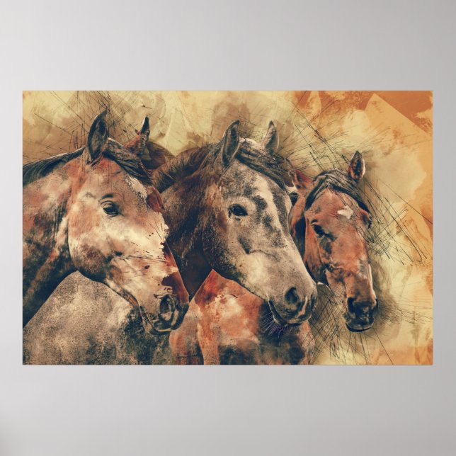 three horses poster (Front)