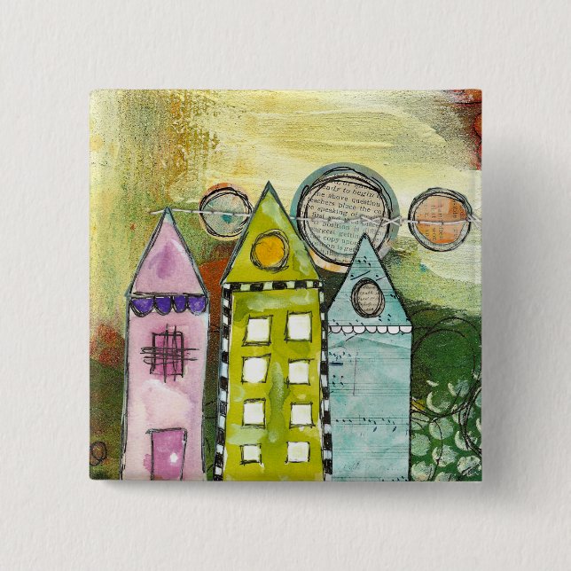 'three houses' surreal button (Front)