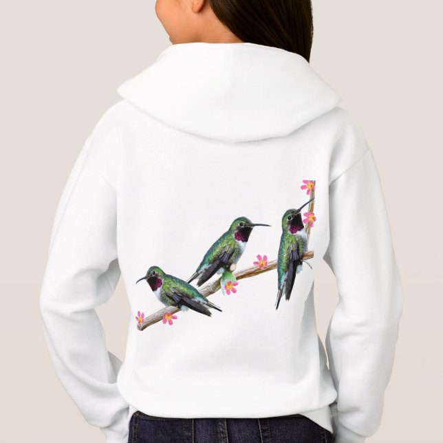 Three Hummingbirds perching on a branch Floss Silt (Back)