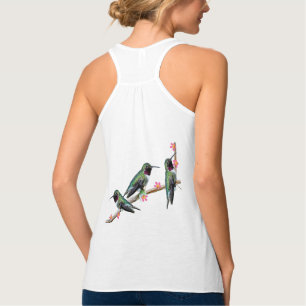 Three Hummingbirds perching on a branch Floss Silt Singlet